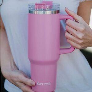 Katydid Pink Tumbler with Handle 40 oz